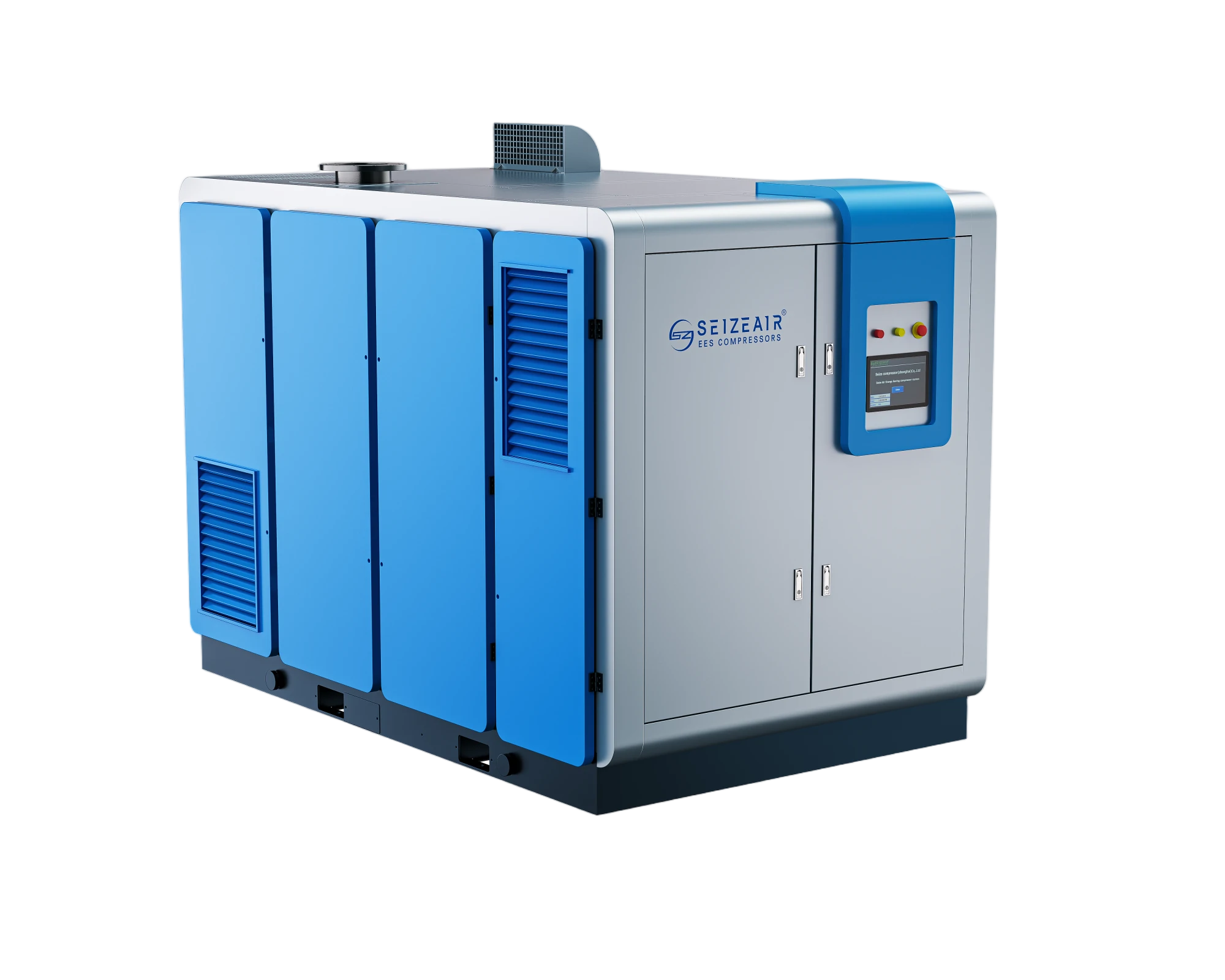 Three-stage dry oil free screw air compressor